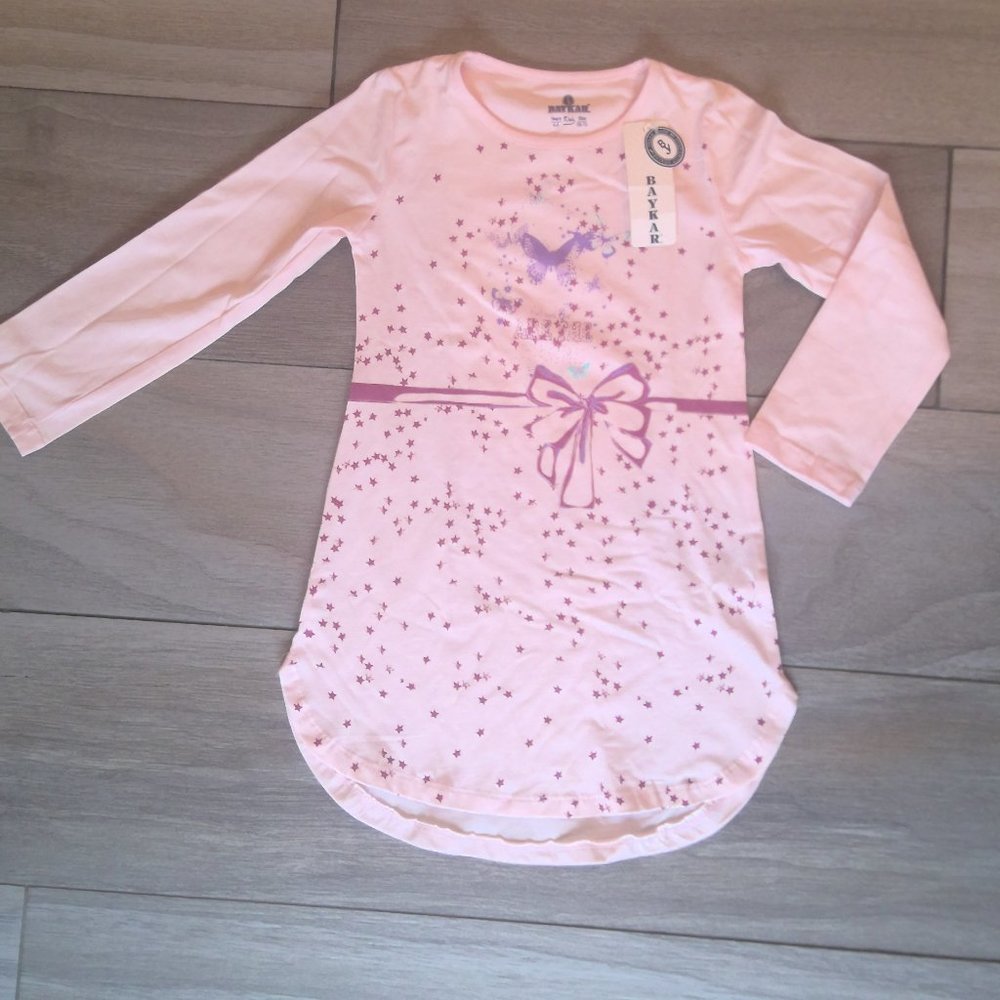 Girls Long Sleeves  Butterfly Cotton Night gown